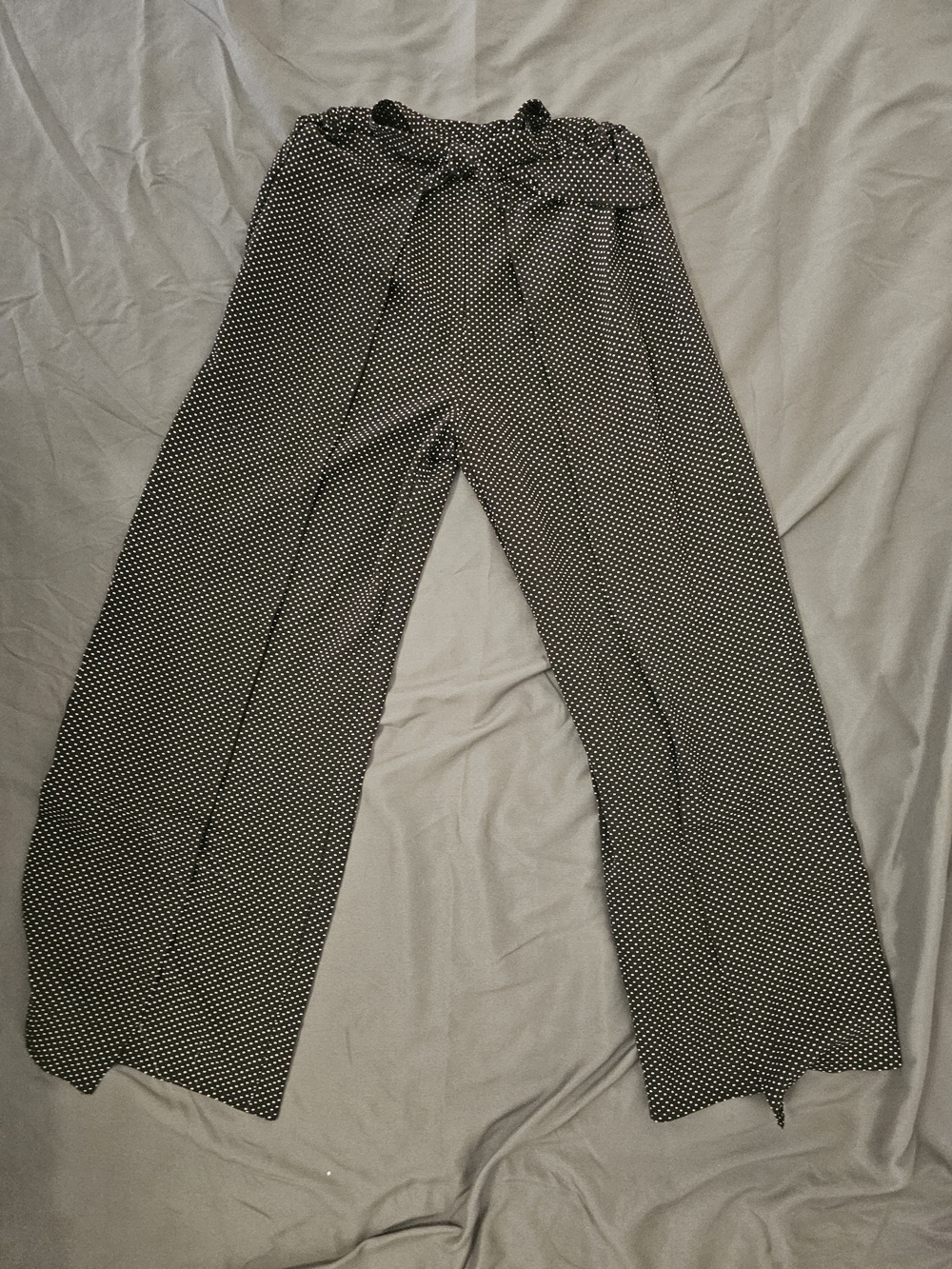 Black & White Polka Dot Wide-Leg Pants